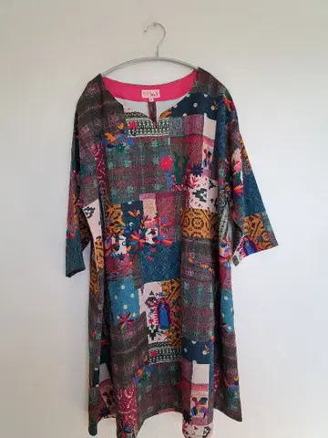 MUCHO 패치워크 7부 소매 원피스 무초 티티카카