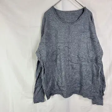 긴팔 니트 그레이 풀오버 루즈핏 캐주얼 무지 사용하기 쉬운 봄/가을/겨울