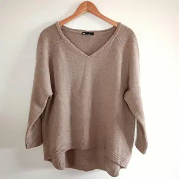 Plage 캐시미어 혼방 V넥 니트 스웨터 베이지