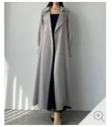 Louere 얇은 소재 캔디 슬리브 트렌치 오버코트 라이트 그레이 /S