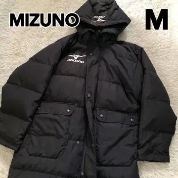 MIZUNO 블랙 다운 롱 코트 벤치 코트 M