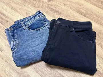 슬림 플레어 청바지 gu 기장 짧음 XL