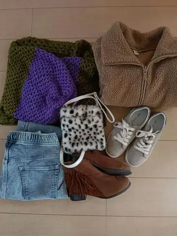 묶음 판매 H&M 플리스 숏 기장 자켓 외 가을/겨울 캐주얼 세트