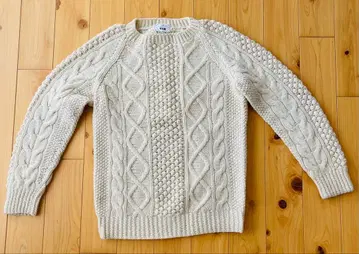 VAN 아이보리 케이블 니트 스웨터 M 사이즈