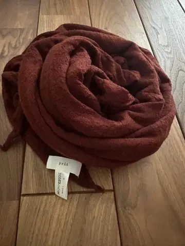 prit 울 거즈 여주 숄 브라운