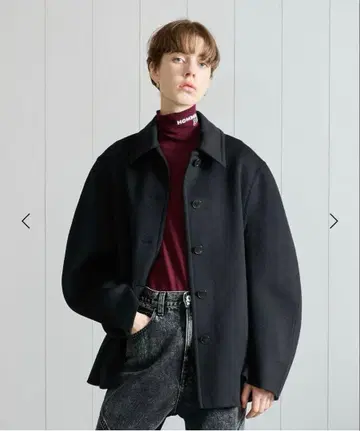 H BEAUTY&YOUTH 울 캐시미어 하프 스텐카라 코트