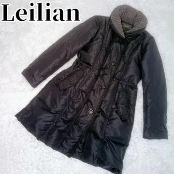 고급 레리안 Leilian 다운 코트 롱 블랙 A라인