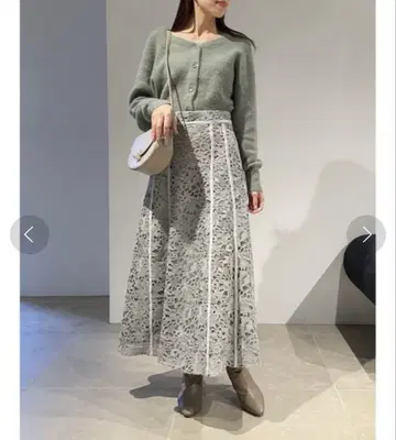 SNIDEL 레이스 볼륨 스커트 민트 사이즈 1