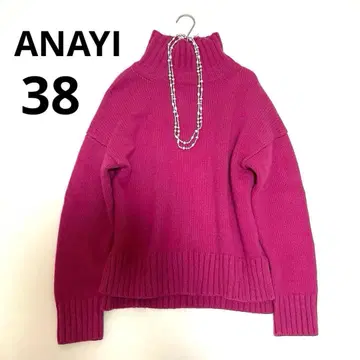 아나이 울 캐시미어 천축 하이넥 풀오버 니트 긴팔 38