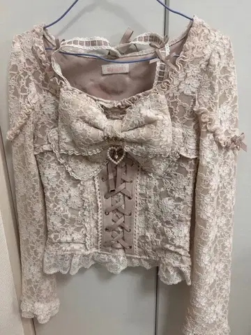 LIZLISA 리즈리사 레이스 니트 상의 핑크