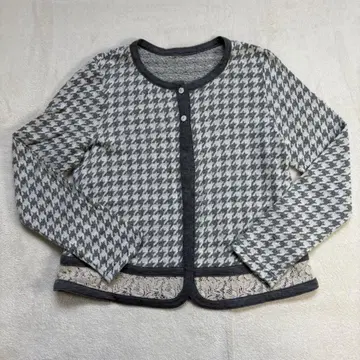 새상품급 선착순 크리스몬테스 노카라 자켓 S 사이즈 체크 무늬