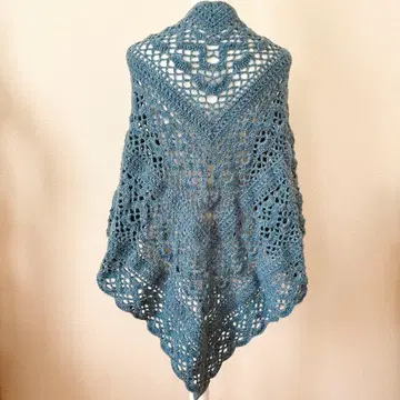 삼각형 숄 - 청람 -