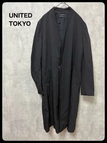 UNITED TOKYO 블랙 체스터 코트 아우터