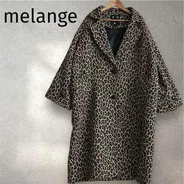 MELANGE(멜란지) 레오파드 무늬 체스터 롱 코트 M