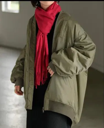 택 포함 미사용 새상품! HUG.U 아우터 MA-1 카키