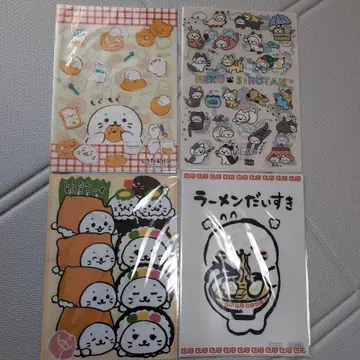 [ 초레어 ] 시로탄 고양이 라멘 스시 빵 클리어 파일 4장 세트