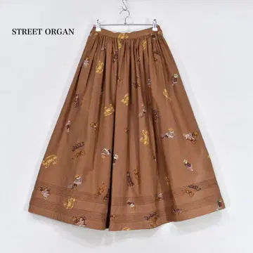 스트릿 오르간 롱 스커트 테디베어