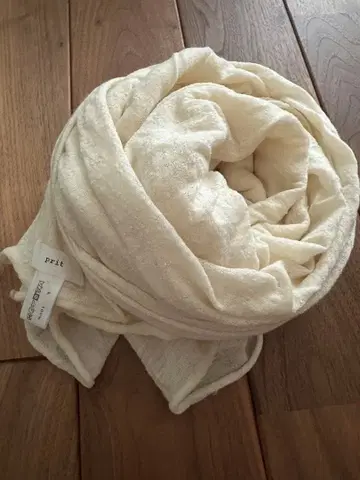 prit 울 거즈 여밈 숄 아이보리