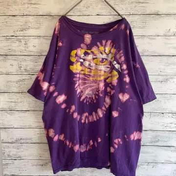 구제 의류 The Victory T셔츠 블리치 타이다이 퍼플 보라색 XL
