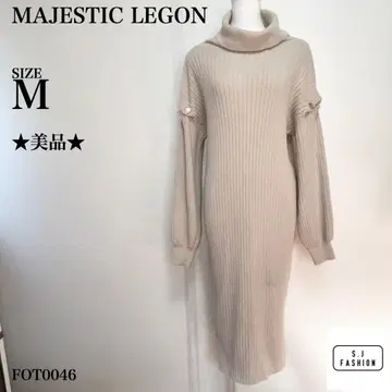 마제스틱 레곤 포근 모태 니트 원피스 리브 M 베이지