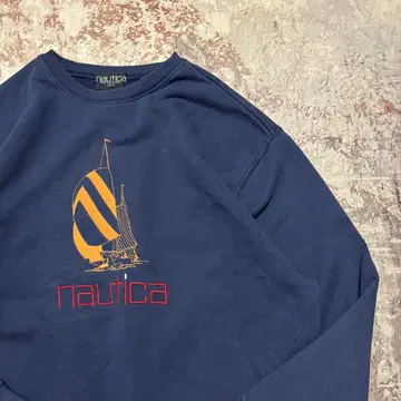90's NAUTICA 노티카 로고 맨투맨 네이비 M