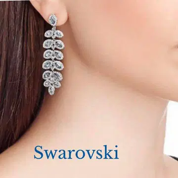 미사용 새상품 Swarovski 크리스탈 롱 드롭 귀걸이