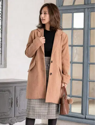 fifth 카멜 컬러 체스터 코트