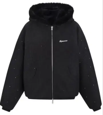 andwang Kirakira 2way fur zip up 블랙