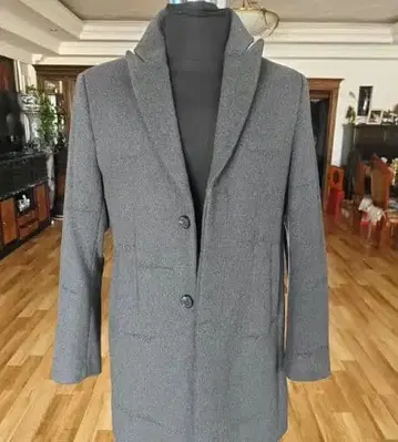 그레이 체스터 코트 투버튼