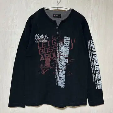 시크 스타일 y2k 그런지 헤이세이 영문 데미지 프린트 롱T셔츠 M