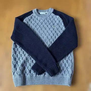 LACOSTE 크루넥 스웨터 L 그레이/네이비