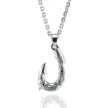 실버 925 목걸이 피쉬 후크 하와이안 주얼리 남성용