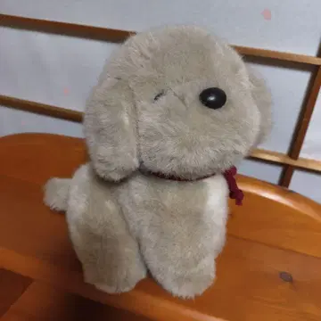 개 모양 봉제 인형 베이지