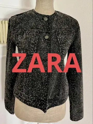 새상품급 ZARA 스팽글 데님 자켓
