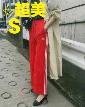초미 S 한정품 moussy x adidas 콜라보 트랙 팬츠 오렌지