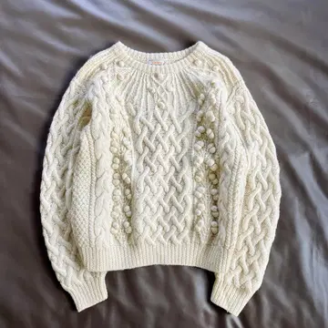 빈티지 폼폼 니트 핸드 니트 80s 90s 아란 vintage