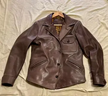브라운 싱글 라이더 자켓