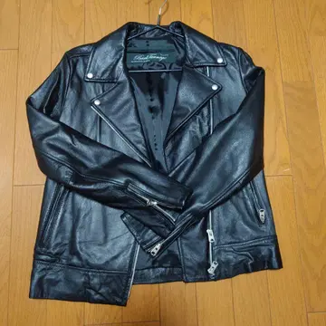 블랙 가죽 더블 라이더 자켓