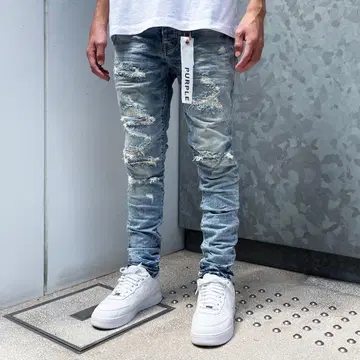 PURPLE 스키니 데님 라이트 블루 사이즈 32