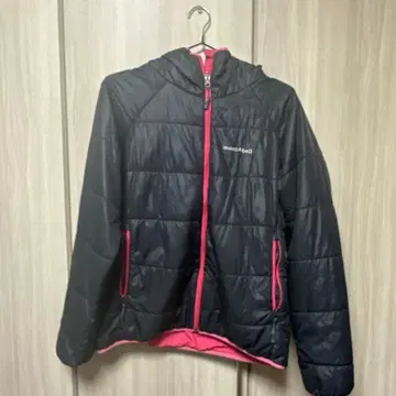 몽벨 다운 자켓 블랙 핑크