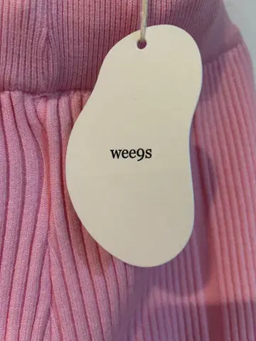 [ 거의 미사용 ] wee9s 핑크 리브 플레어 팬츠