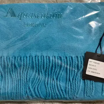 Aquascutum 스카이블루 프린지 머플러
