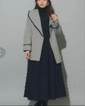 새상품 Mystrada 롱 스커트 프린지 블랙