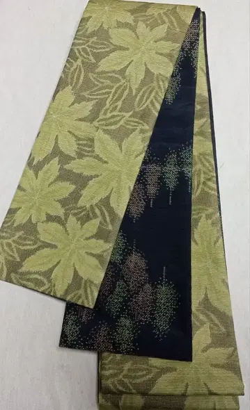 No.1768 순수 실크 츠무기 반폭 오비 헤코 오비 핸드메이드