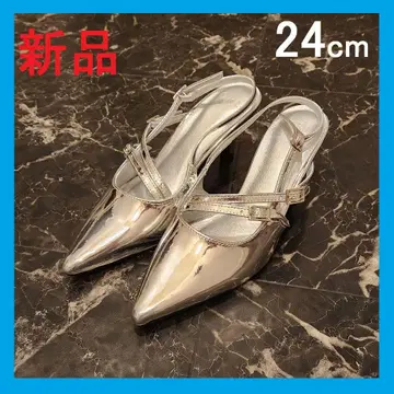 [ 새상품 ] 펌프스 백 스트랩 내로우 스트랩 실버 24cm