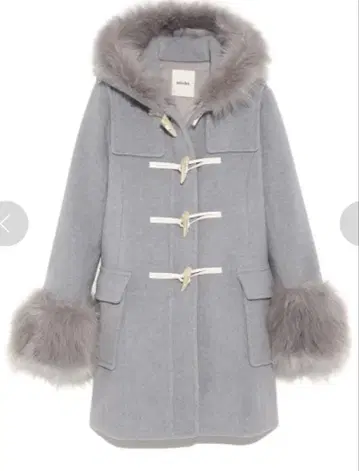 snidel 인조 모피 슬리브 더플 코트