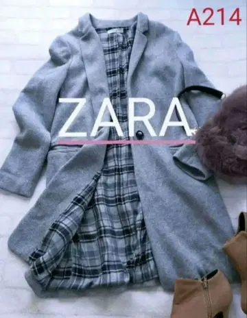 ZARA 세련된 그레이 소프트 코트 체크