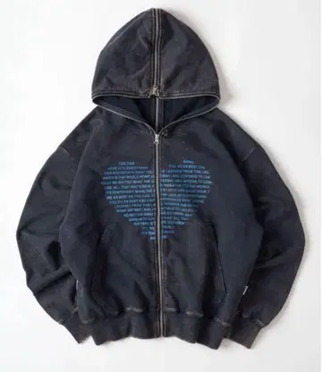 WISH FOR EVER x ONCILY 하트 콜라보 풀 지퍼 후디 L