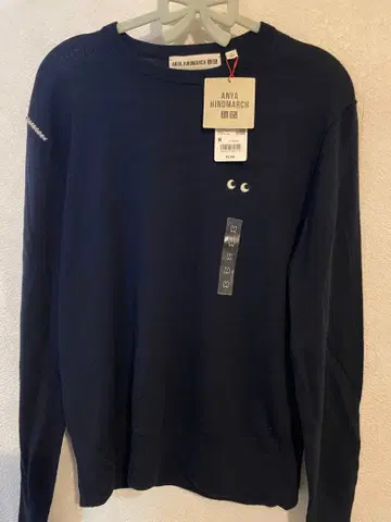 UNIQLO anya hindmarch 메리노 크루넥 네이비 M