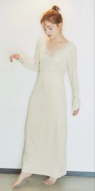 SNIDEL HOME 베이지 플리스 롱 원피스